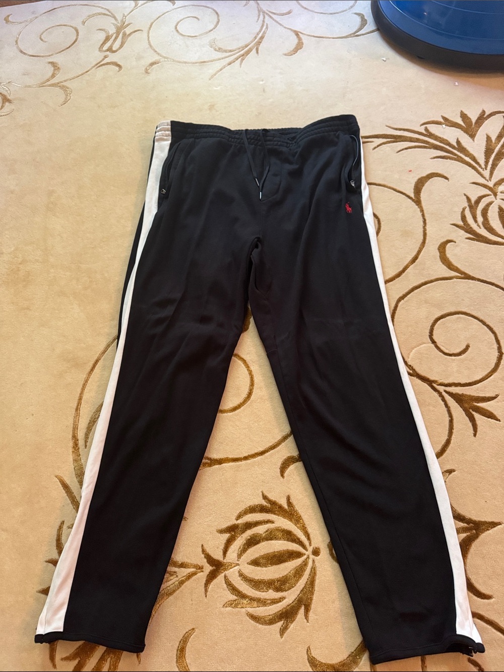 Polo by Ralph Lauren Black Joggers with White Side Stripes